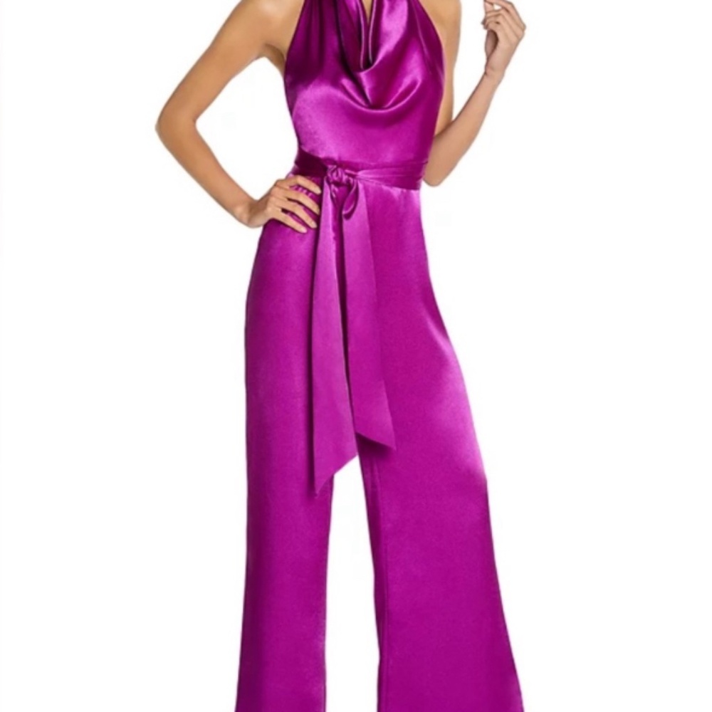 Aiden Mattox Satin cowl neck jumpsuit, NWT